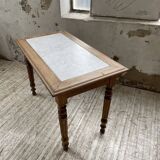 Walnut and marble bistro table 1890