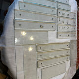 11 bevelled glass cleanliness plaques + 4 Art Deco glass plaques