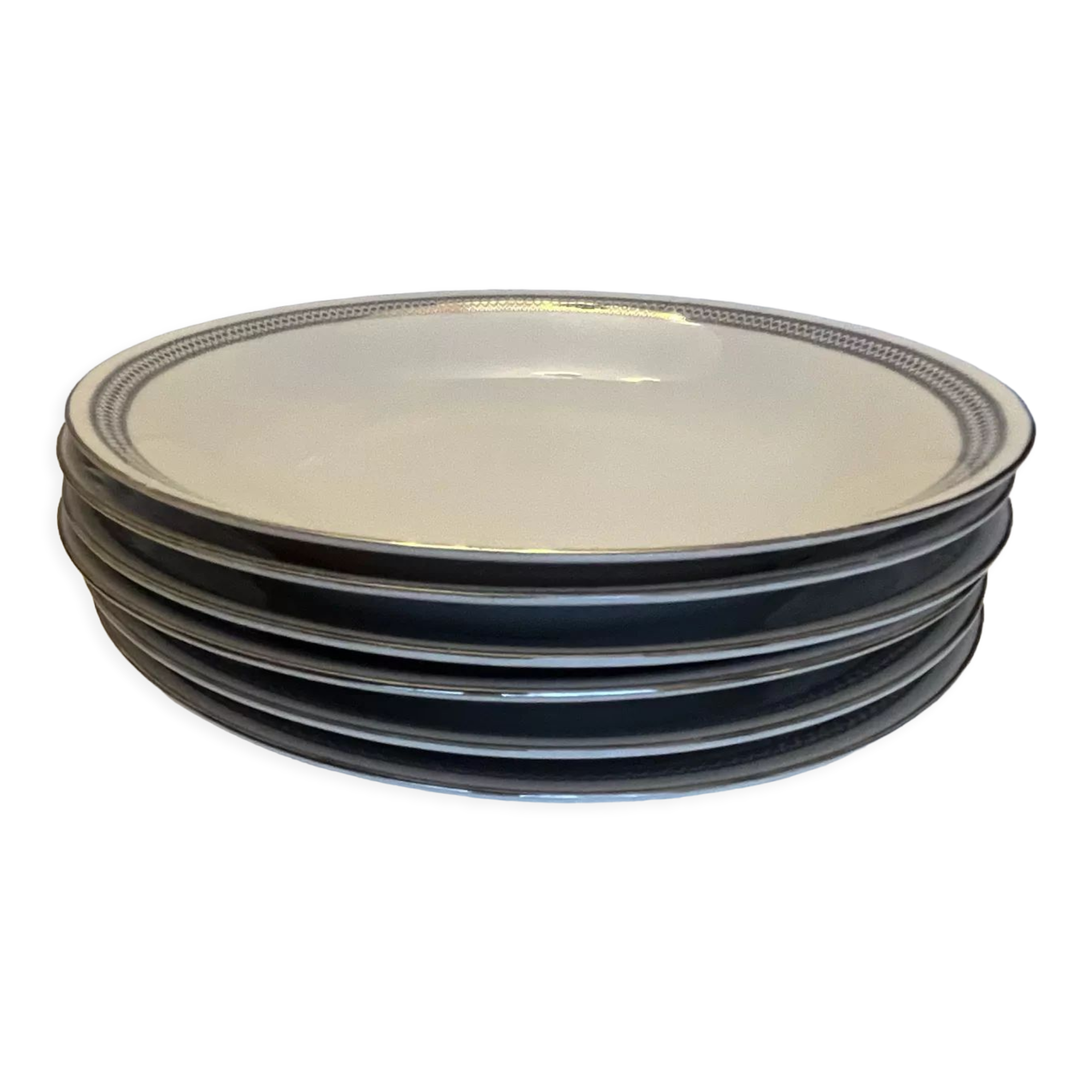 6 hollow white porcelain plates