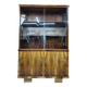 Restored 1950s Art Deco Style Bookcase Display Cabinet with Flame Veneer