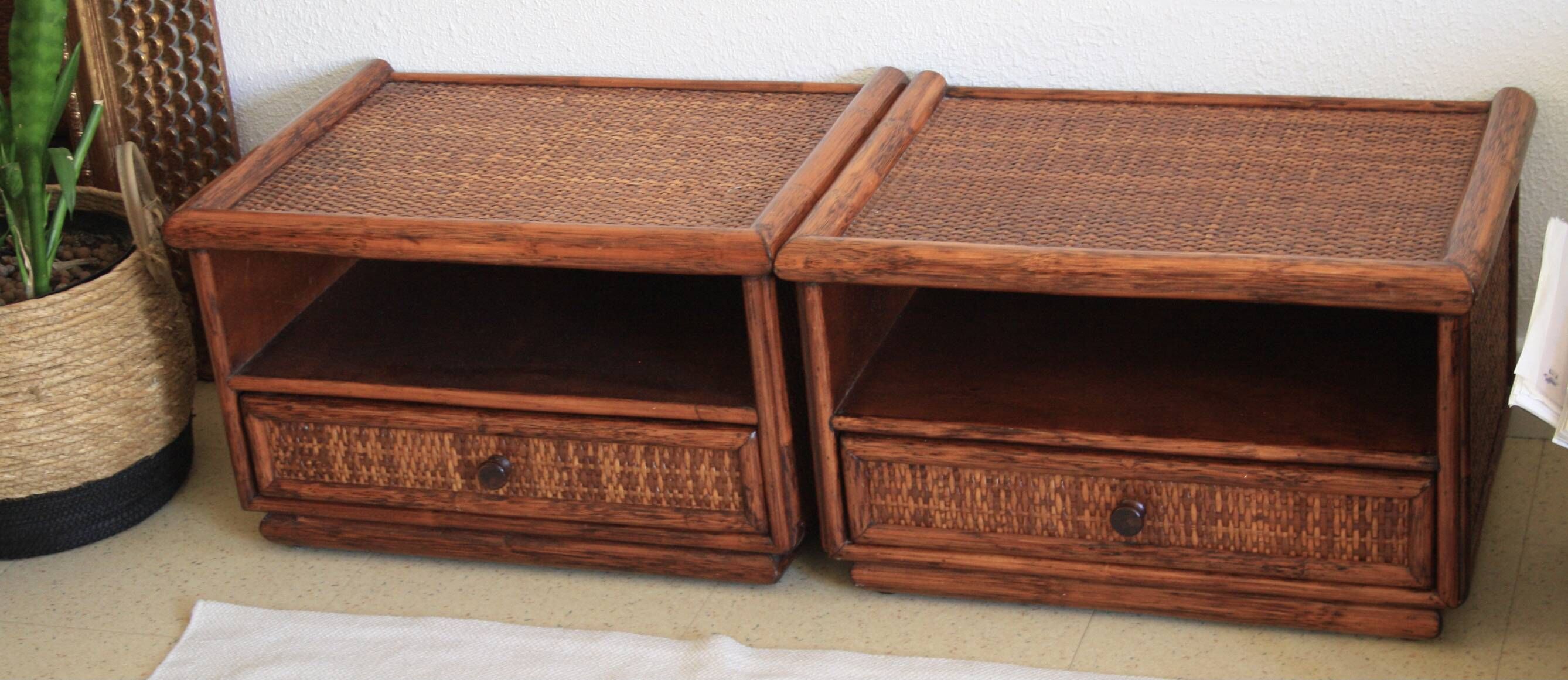 Tables de chevet Maugrion en rotin