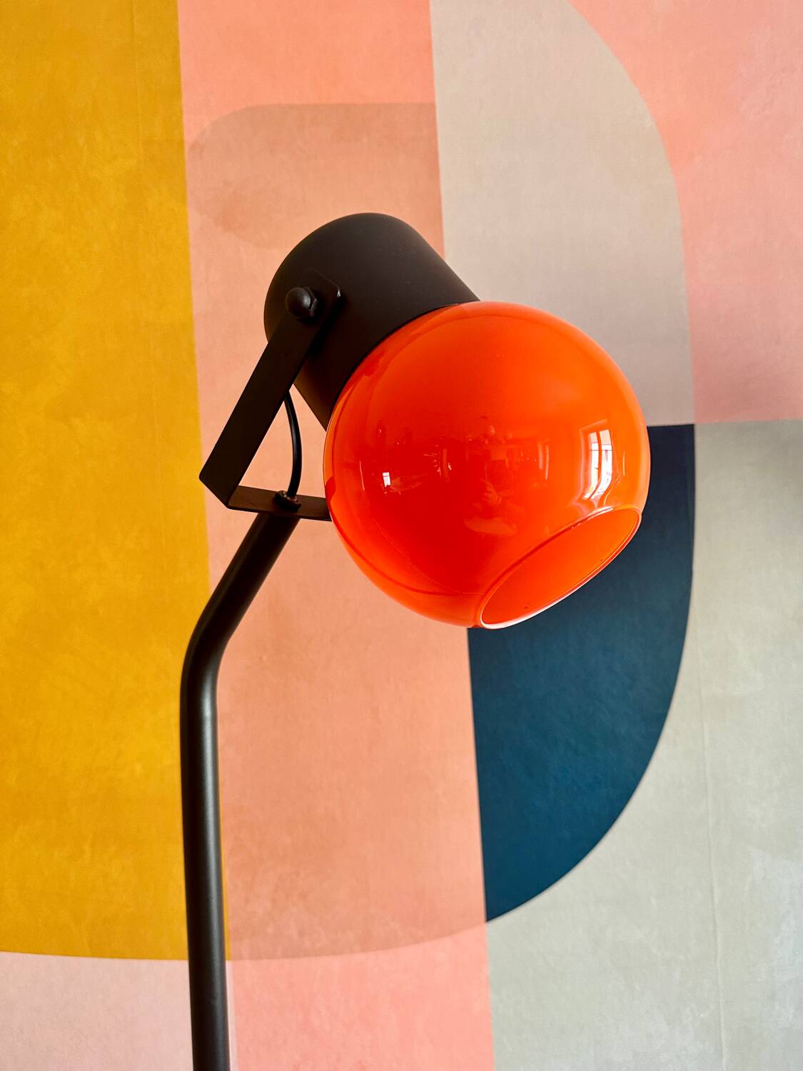 Vintage orange opaline design floor lamp