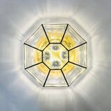 Large Mid-Century Glass Ceiling Light/Flush Mount from Limburg, Germany, 1960s