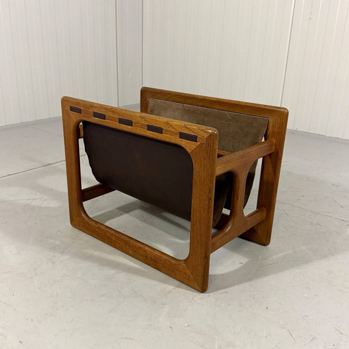 Salin Møbler teak & leather magazine holder Denmark 1960’s