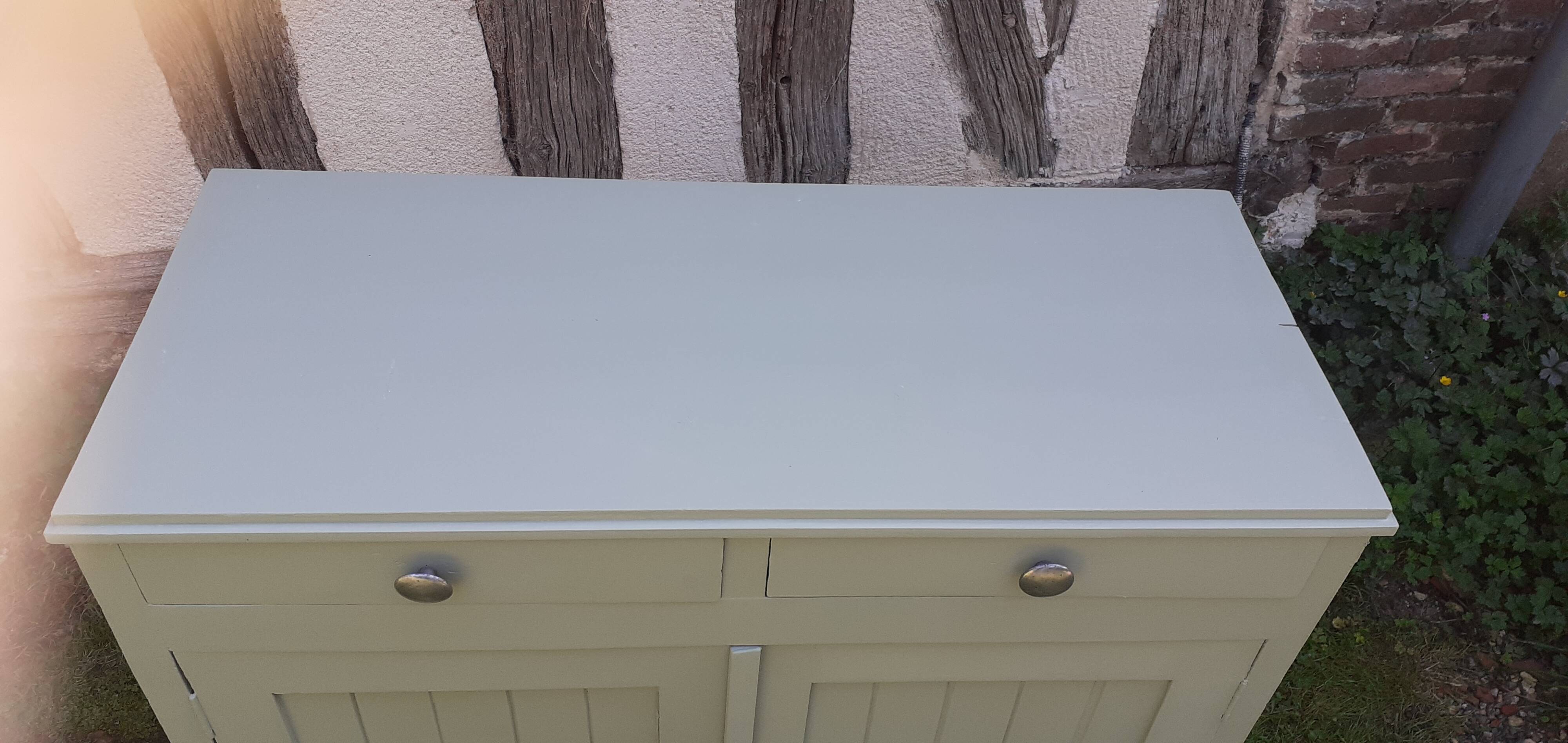 Parisian sideboard 2 doors 2 drawers Luxembourg green