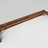 Banc rustique français en chêne avec sculptures et belle patine, vers 1850