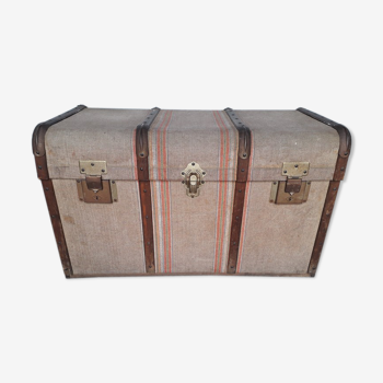 Malle de voyage debut XXeme bois et toile