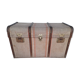 Travel malle in wood and canvas