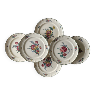 6 antique flat plates in Villeroy & Boch earthenware
