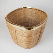 Vintage Italian style pencil holder and brass planter or basket.