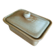 Vintage stoneware butter dish Village CNP with lid
