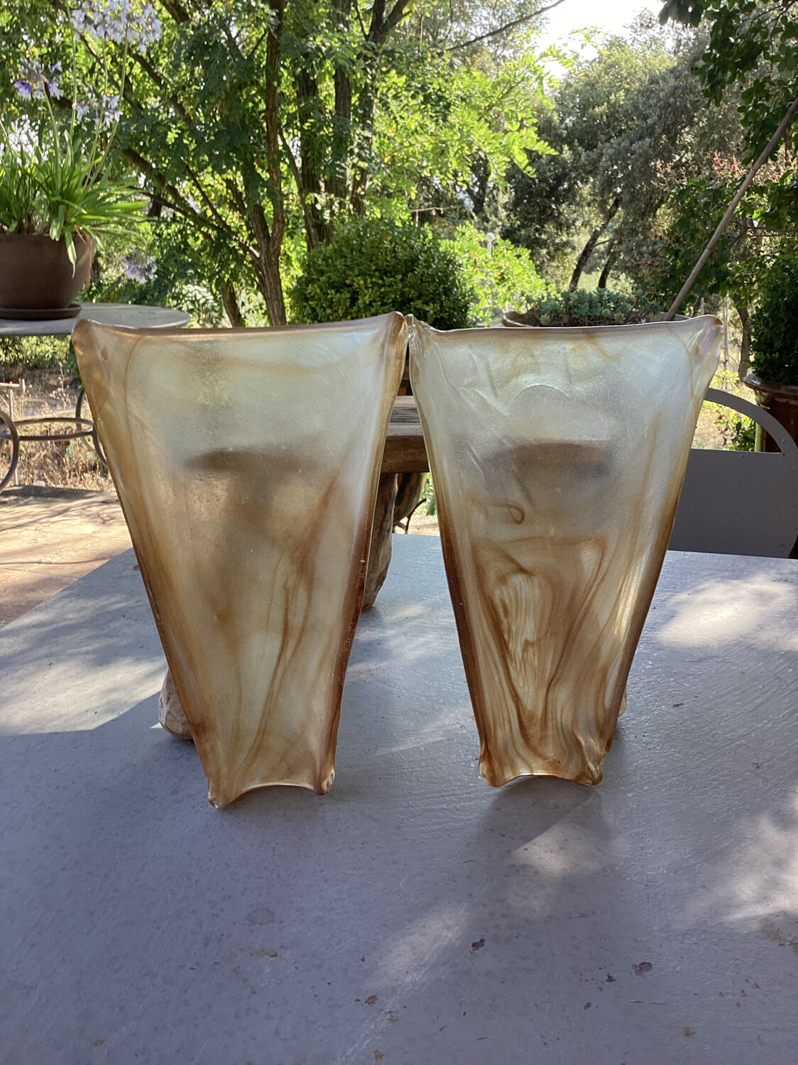 2 appliques verre soufflé Murano