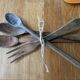 Lot de 4 couverts en bois vintage