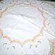 Vintage round tablecloth in embroidered and openwork cotton 160x160cm *M3*