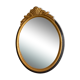 Oval mirror black and gold wood 65x50cm