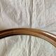 Old round wall mirror in solid wood - 51 cm