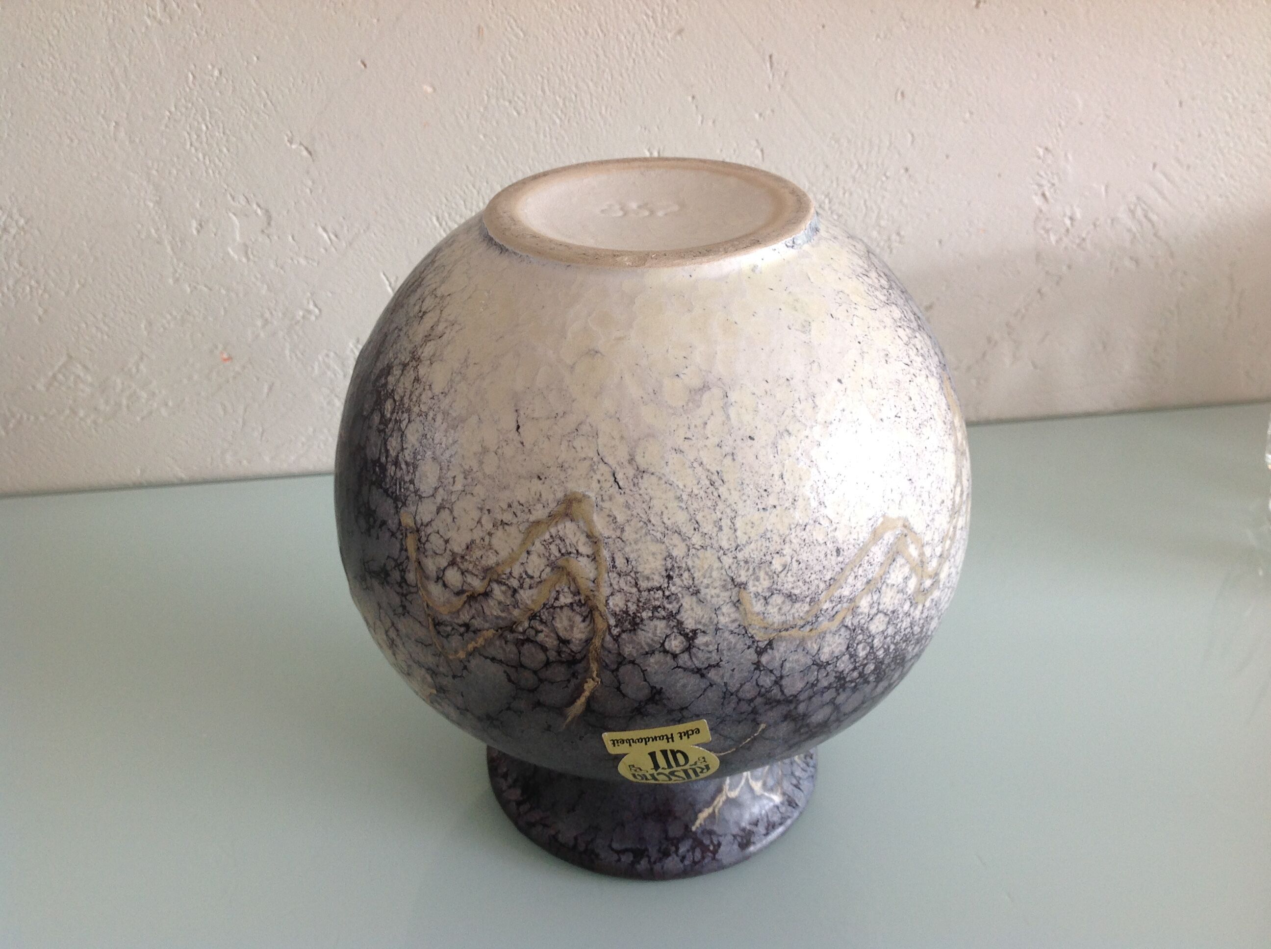 Fat Lav blue ball vase by Ruscha Art 60/70