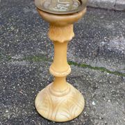 Sellette ronde pied central en marbre albâtre sculpté 52cm