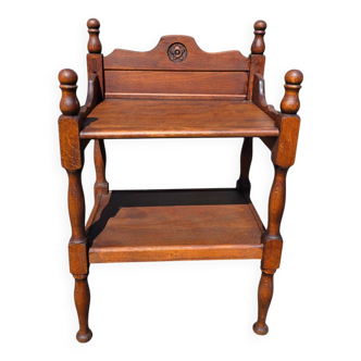 Table d'appoint vintage en bois massif