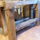 Antique Burgundian workbench in light oak