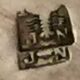 Pair silver metal plates 1930s