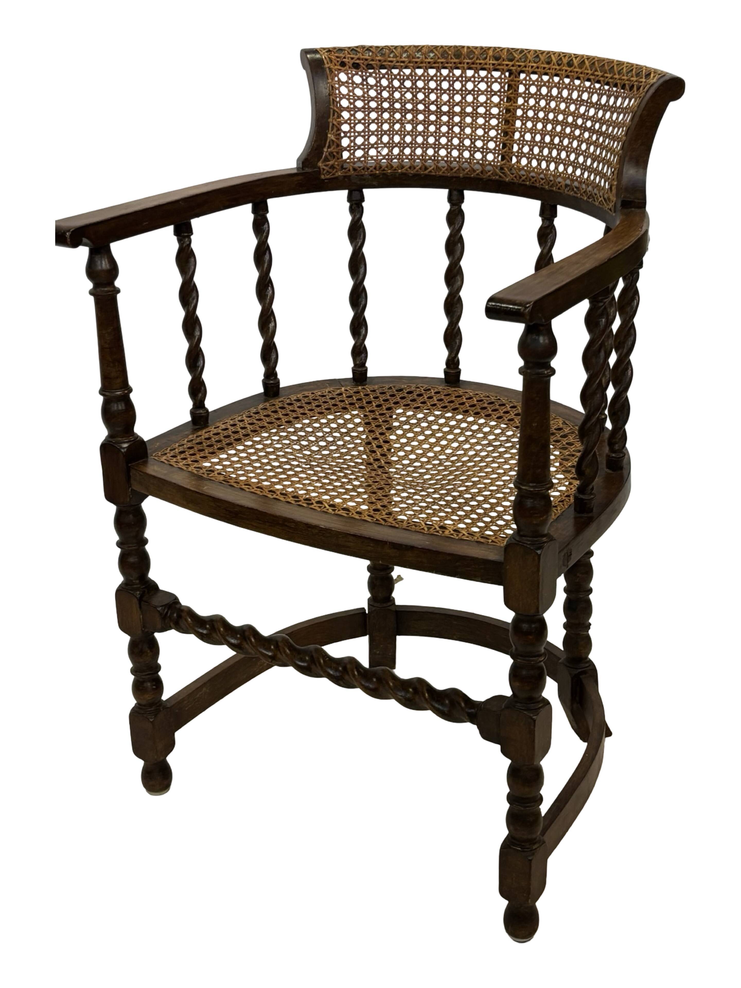 Antique Barley Twist, Rattan Seated Captains Chair easy chair Classic