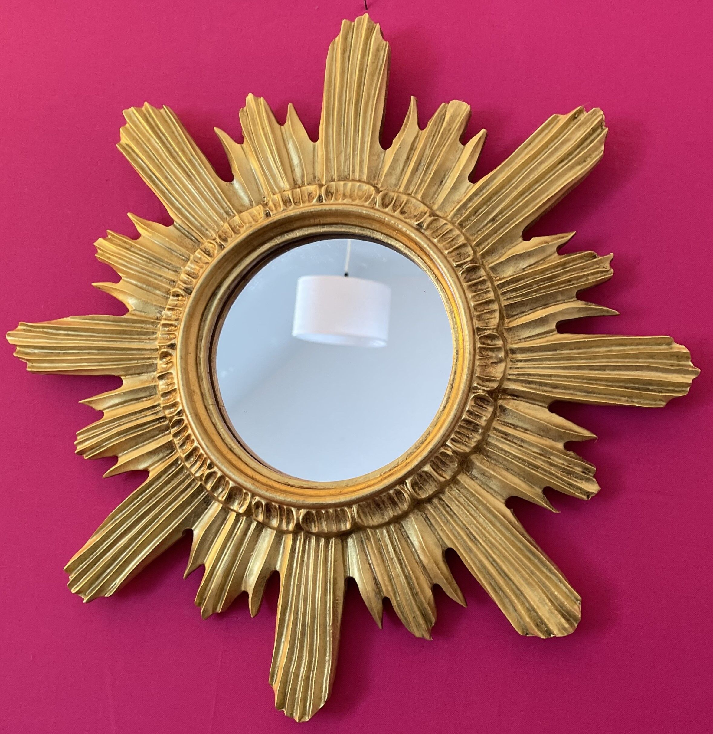 Mirror sun gilded wood 44 cm, 1960