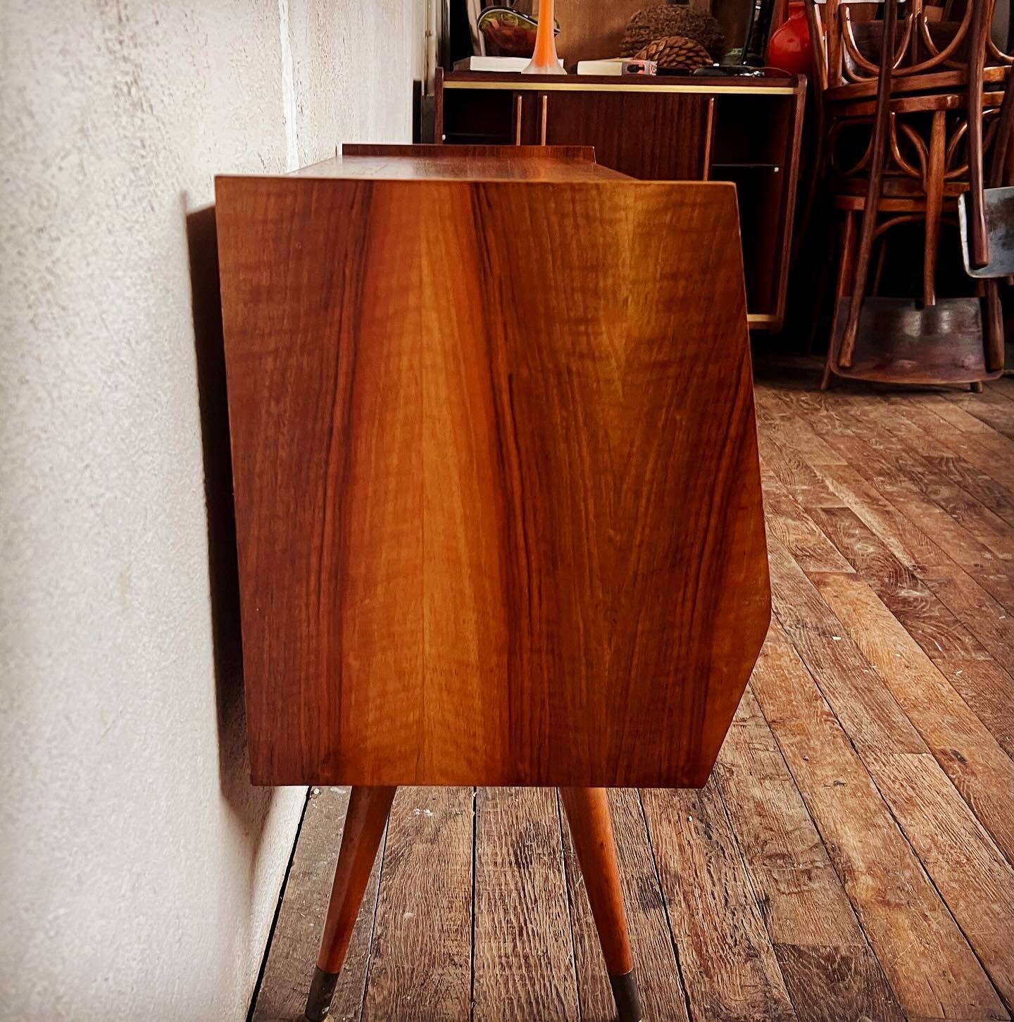 Mini sideboard TV cabinet end of Scandinavian vintage sofa