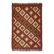 3 x 5, Handmade Jute-Wool Kilim Rug, Kilim Carpet, 90x150Cm