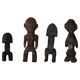 Set of 4 decorative handcrafted African wooden sculptures, mid-century.