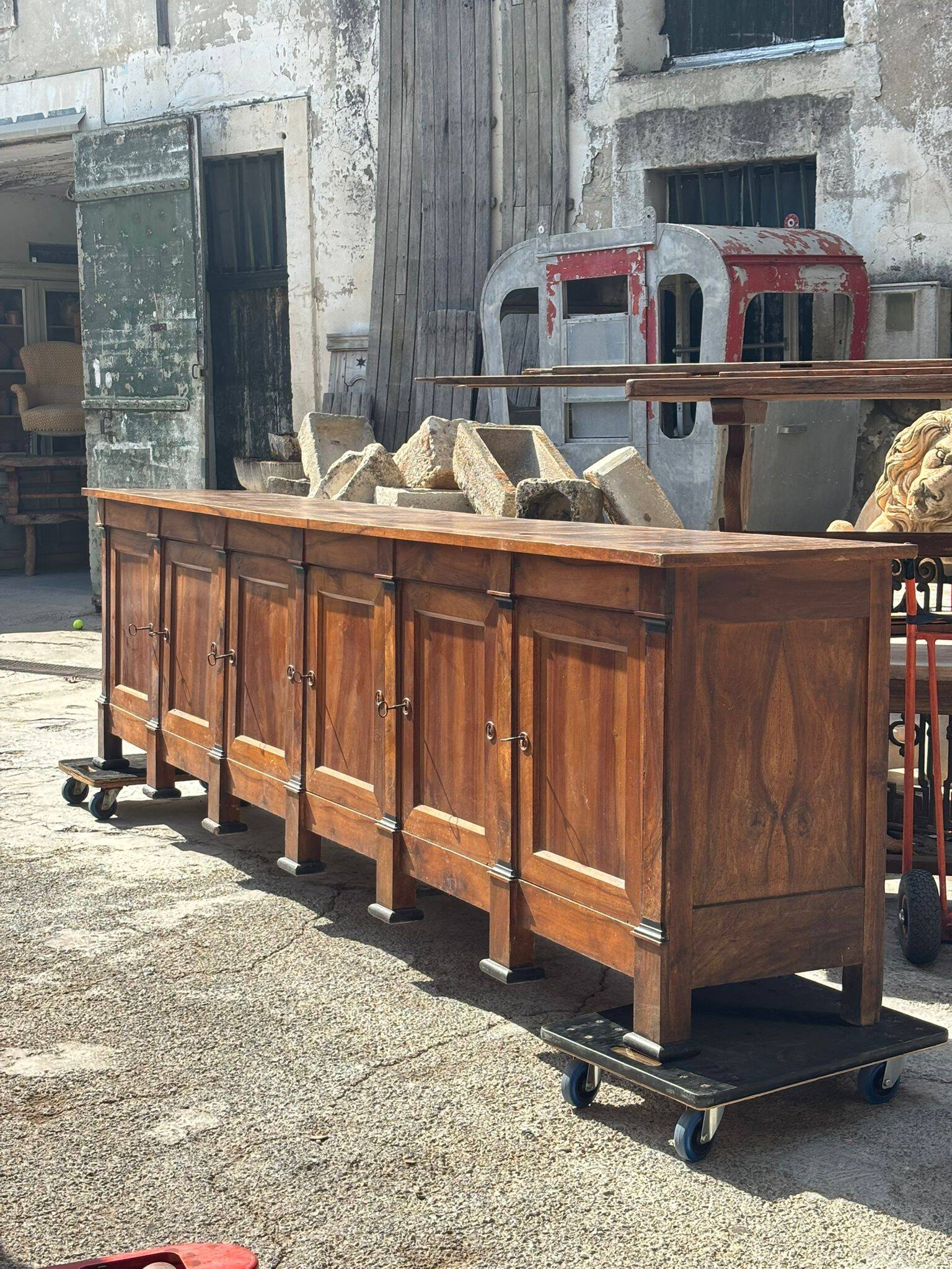 6-door solid walnut buffet from the Directoire period