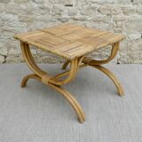 Coffee table, rattan checkerboard sofa end