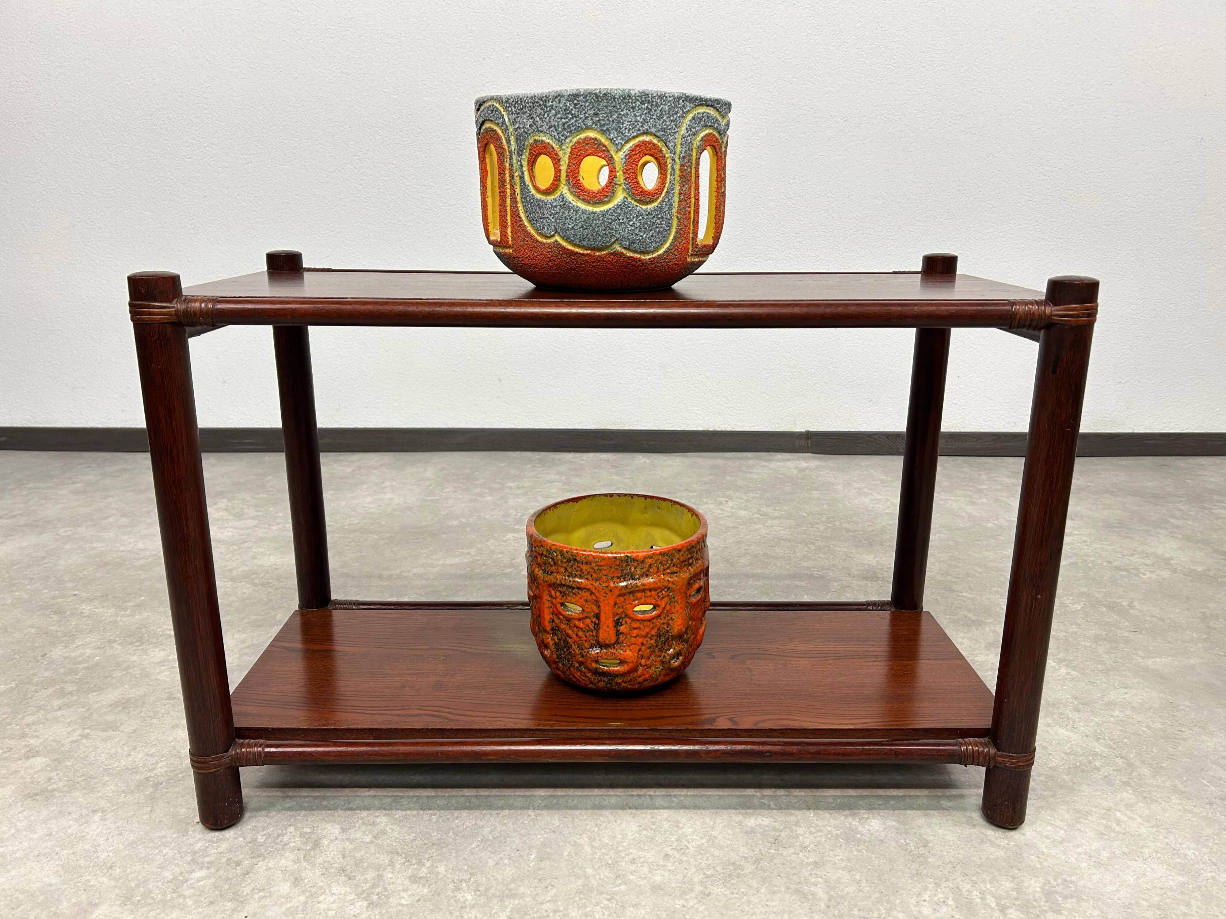 Mid-century modern bamboo side table by Gervasoni