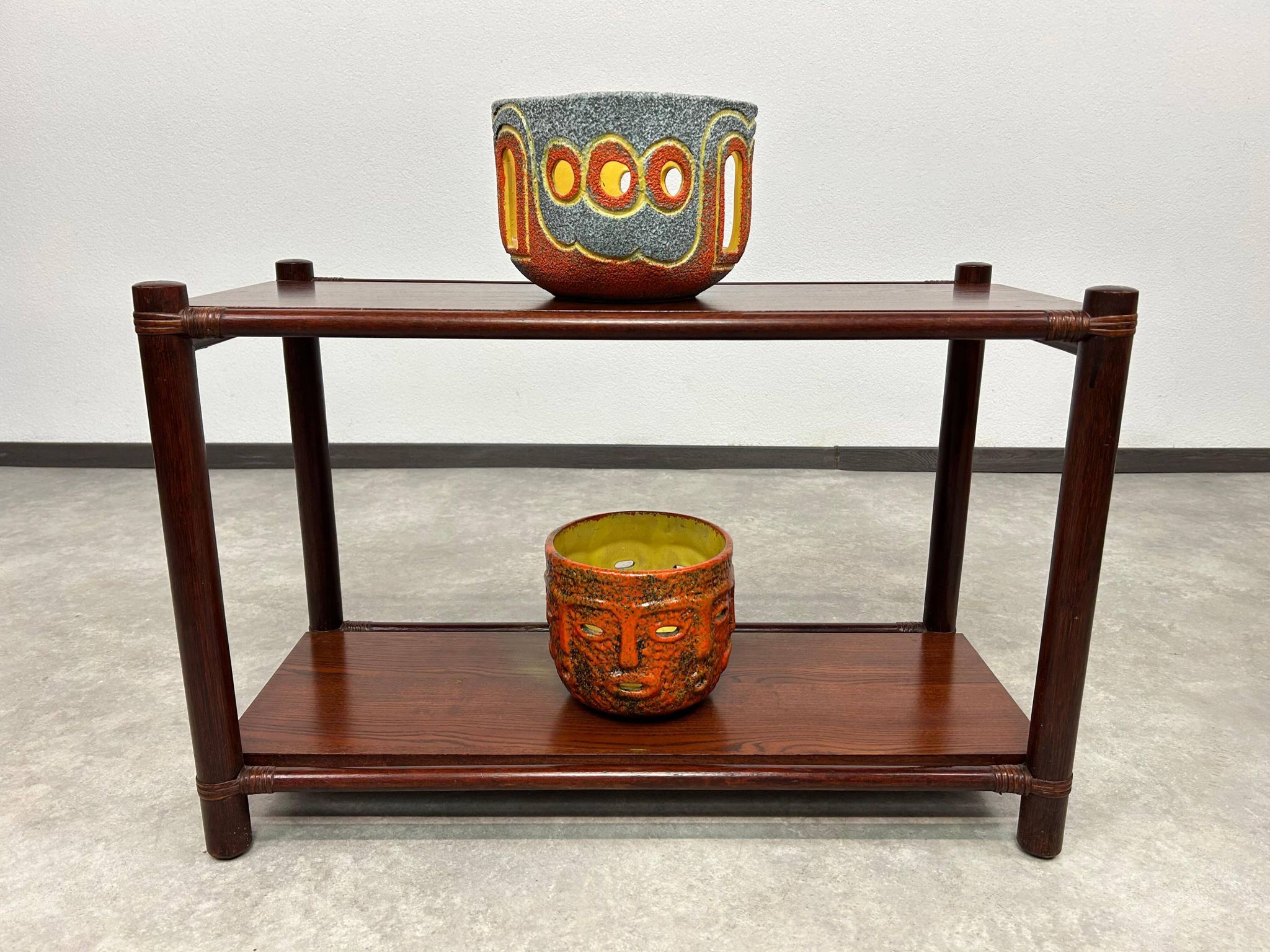 Mid-century modern bamboo side table by Gervasoni