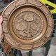 Round carved wooden dish