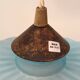 Vintage frosted blue glass pendant light