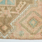 4x7 Soft Beige & Brown Oushak Vintage Rug 109x207Cm