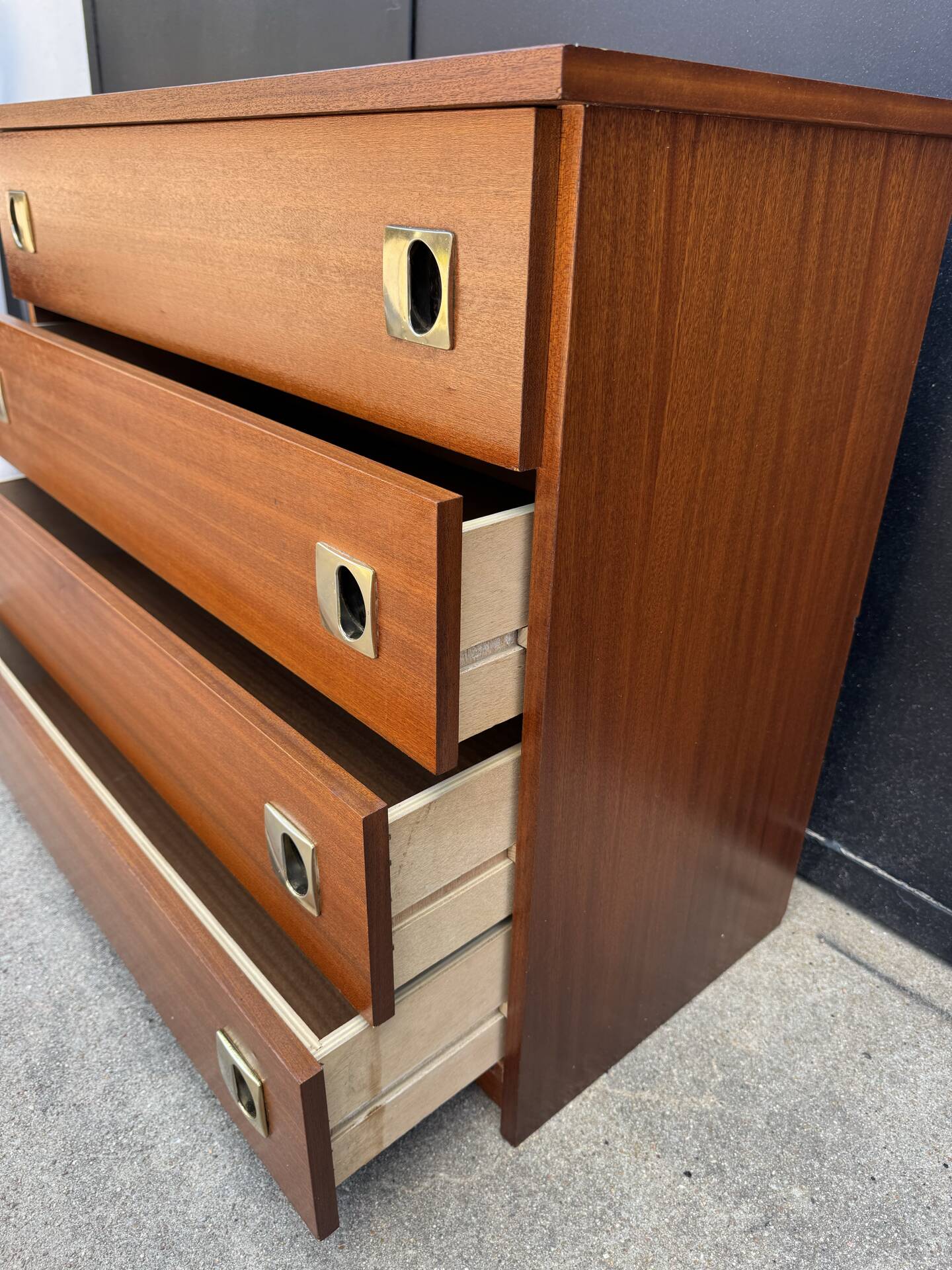1960s teak Scandinavian style chest of drawers