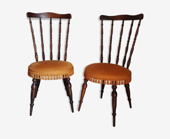 Paire chaises velours bohème