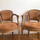 Pair of Louis XV style convertible armchairs