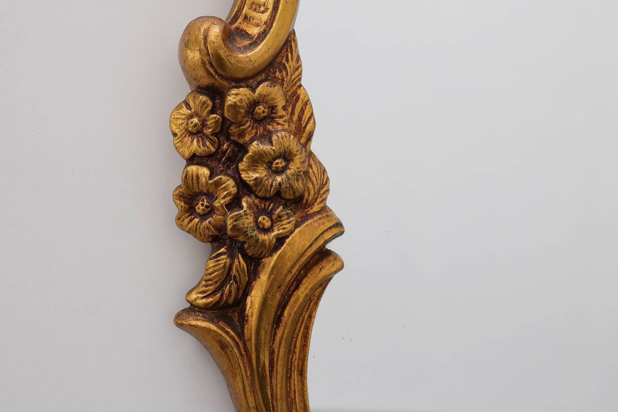 Rococo Style Gilt Mirror with Floral Garlands, Italy, 20th Century