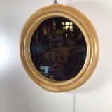 rattan round mirror