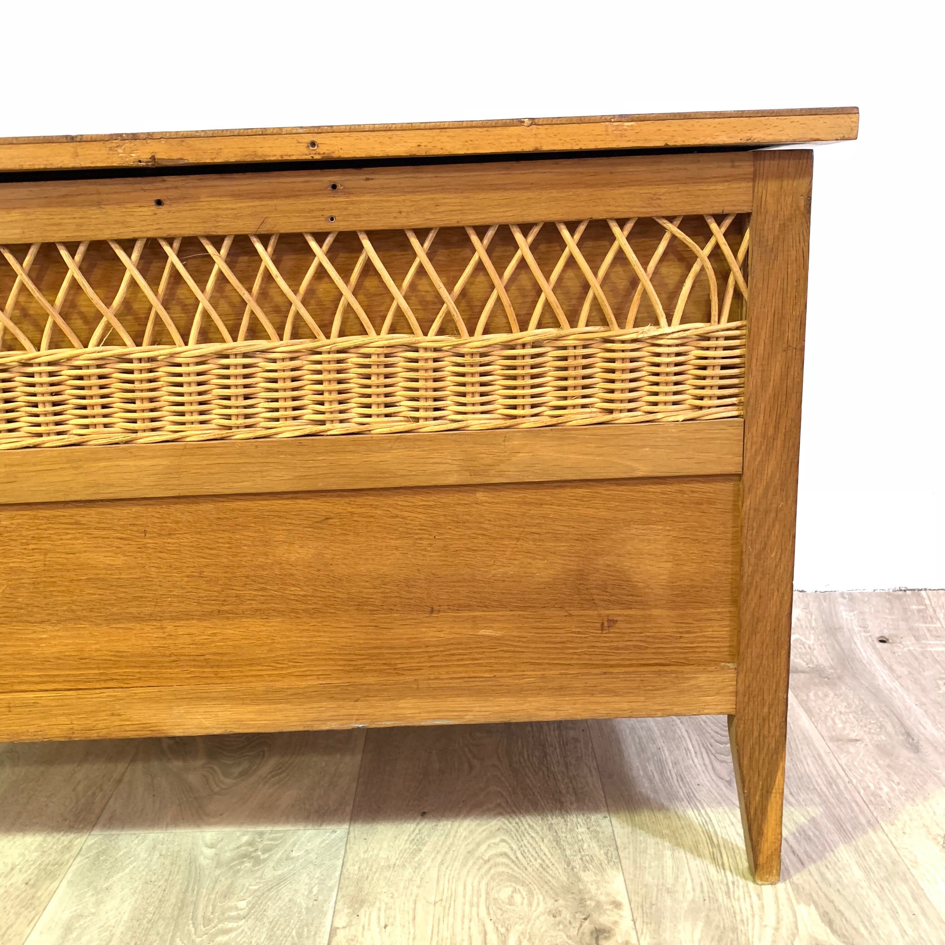 Vintage rattan toy box