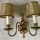 Pair of Dutch brass wall light