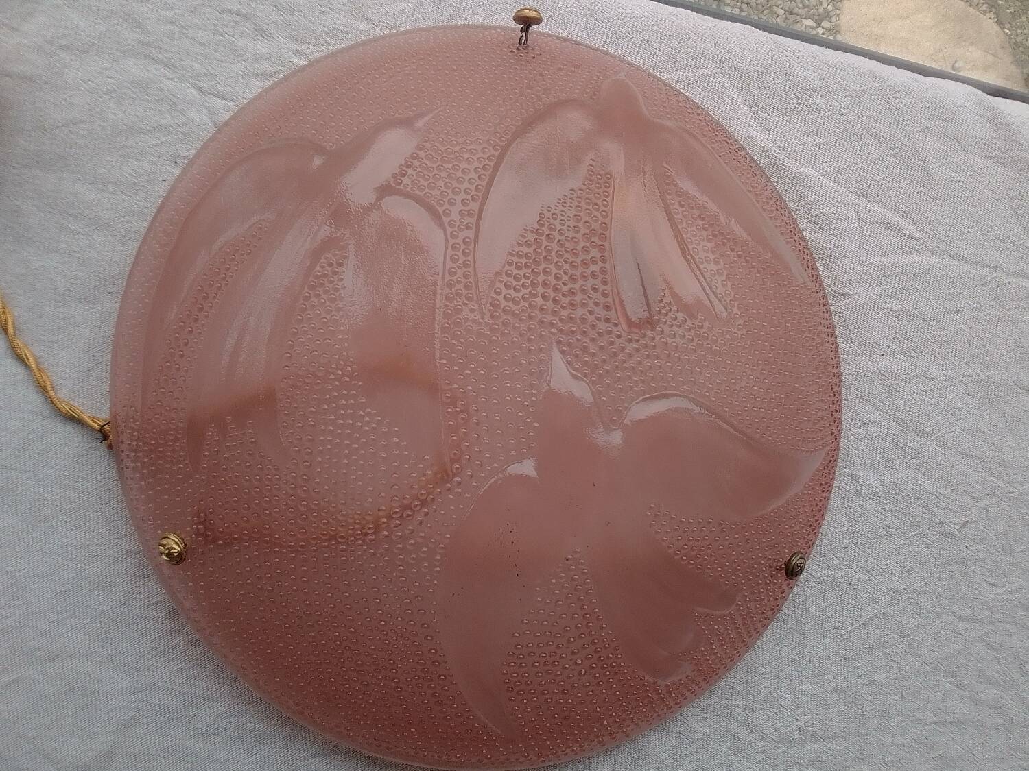 Pendant light rose gold glass paste birds