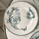 set of 4 flat plates Terre de Fer Saint-Amand model "Cartels" XIXth