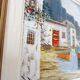 Signed painting house by the sea -oil on canvas