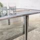 Metal and smoked glass coffee table