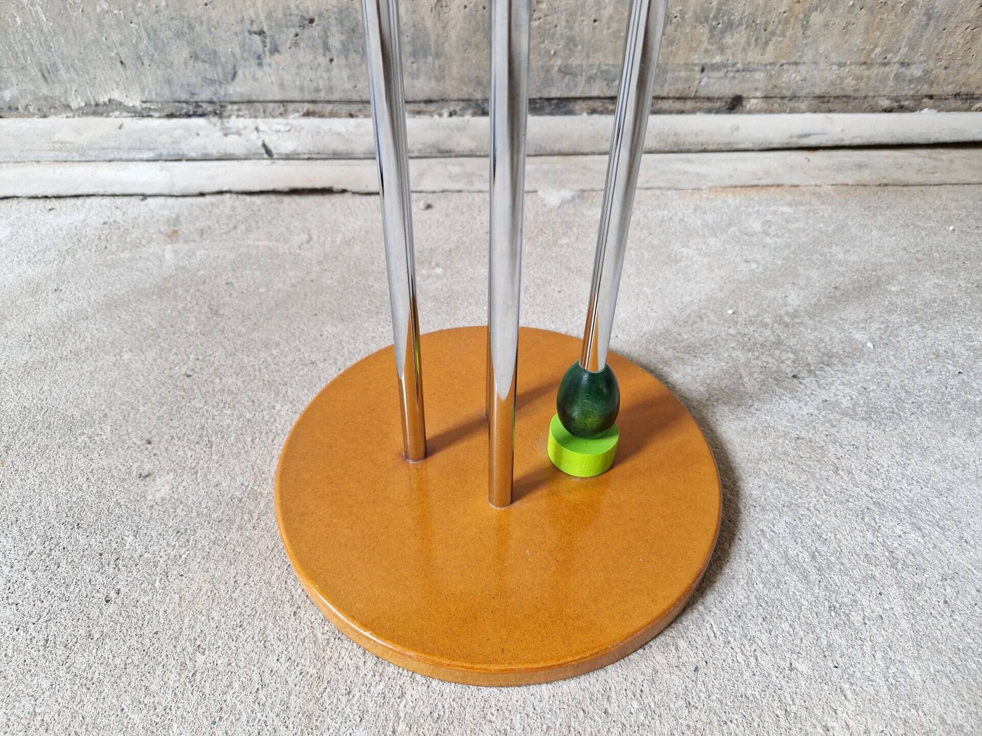 Pair of postmodern Memphis Milano style side tables, 1980s