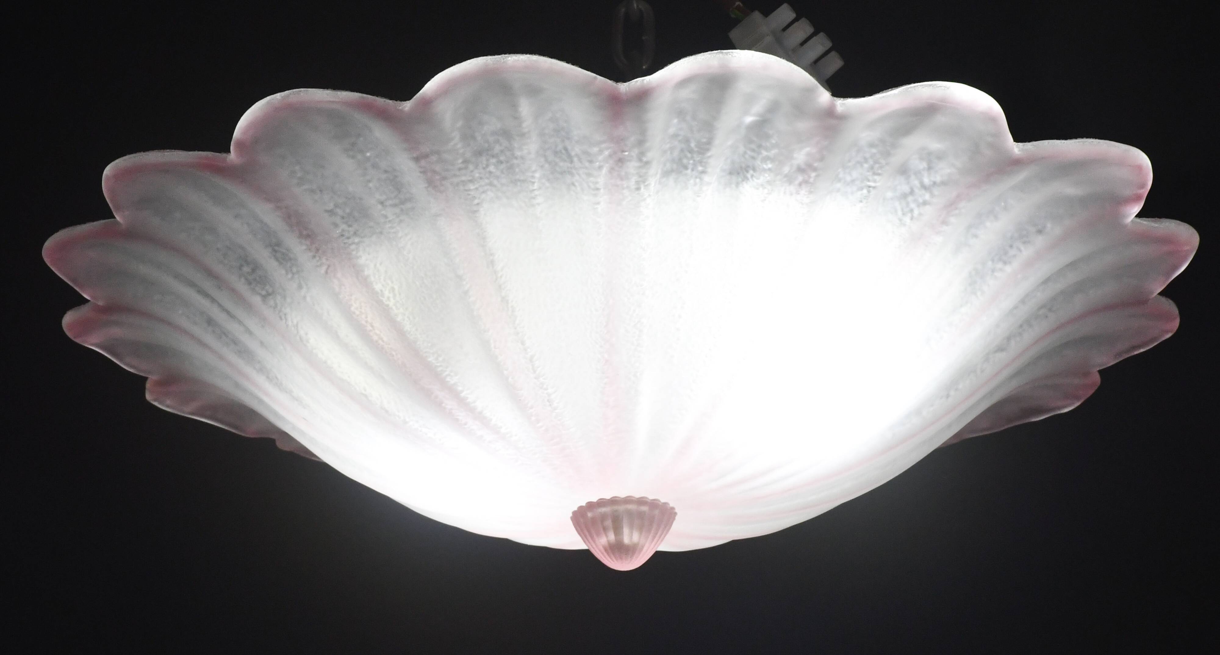 Precious Italian pink Murano glass ceiling fixture, Murano, 1970